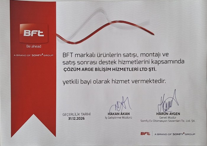 BFT BirTekBuradalik Belgesi