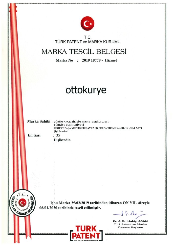 Marka Tescil Belgesi - Ottokurye