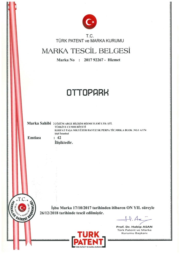 Marka Tescil Belgesi - Ottopark