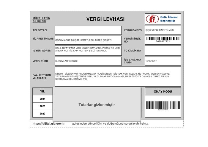 Vergi Levhası