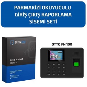 Otto FN 100 Parmakizi+Kart+Şifre Okuyuculu Personel Giriş &Ccedil;ıkış Sistemi Seti