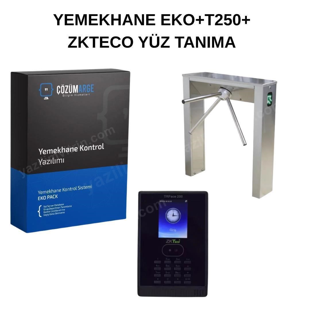 Turnike ve ZkTeco Şifre+Y&uuml;z Tanıma+Kart Okuyuculu Yemekhane Sistemi Seti