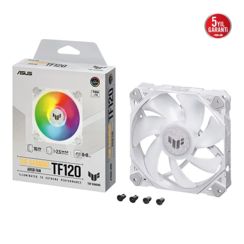Asus Tuf Gamıng Tf120 Argb Beyaz Kasa Fanı