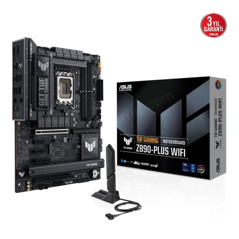 Asus Tuf Gamıng Z890-Plus Wıfı Ddr5 4xm2 Usb3.2 Rgb Lan Atx