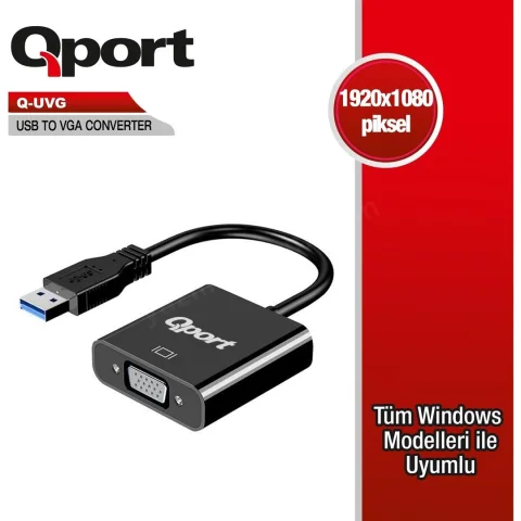 Qport Q-Uvg Usb 3.0 To Vga &Ccedil;evirici