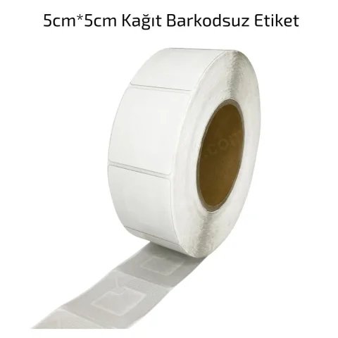 Mağaza &Uuml;r&uuml;n Koruma 5-5 (5 cm X 5 cm) Rf Kağıt Etiket 1000 Adet 5x5 Barkodsuz Etiket