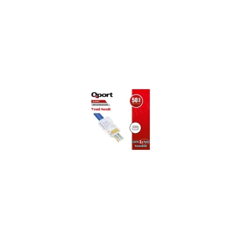 Qport Q-J600y Cat6 50 Lik Paket Ez-Rj45 Yeni Nesil Konnekt&ouml;r