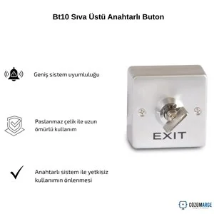 Bt10 Sıva &Uuml;st&uuml; Anahtarlı Buton Bt10 Sıva &Uuml;st&uuml; Anahtarlı Buton