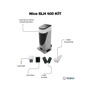 Nice SLH 400 KİT, 400 kg kayar kapı motoru seti; fotosel, flaş&ouml;r, kumanda ve 4 m kremayer dişli ile g&uuml;venli, sessiz ve dayanıklı otomasyon &ccedil;&ouml;z&uuml;m&uuml;. , NiceSLH400KitBah&ccedil;eKapısı , NiceSLH400KayarKapıMotoru , NiceOtomasyonSiteGirişi , KayarKapıMotoruVilla , NiceKumandaOtoparkGirişi , FotoselG&uuml;venlikBah&ccedil;eKapısı , KremayerDişliBah&ccedil;eKapısı